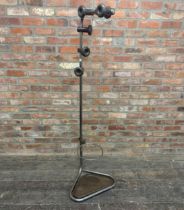Mid century Italian chrome hall stand, with atomic plastic hanging hooks and cast iron base, 178cm