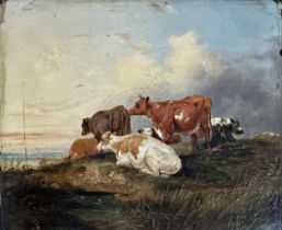 Circle of Thomas Sydney Cooper (1803-1902) - Cattle Resting, unsigned, oil on canvas, 26 x 30cm,