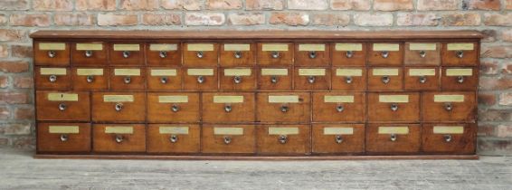 Incredible 19th century mahogany apothecary bank of drawers, comprising forty drawers in total each