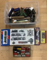 Large Collection Of 00 Gauge model trains & wagons. Includes boxed & unboxed examples.