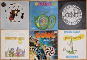 Vinyl - Six Canterbury Scene Gong records to include, Camembert electrique, Daevid Allen Good