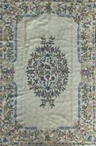 Kashmiri hand stitched wool chain rug or hanging. Measures 183 x 122cm