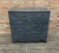 19th Century George III chest of drawers painted black. H 88cm x W 101cm x D 52cm.