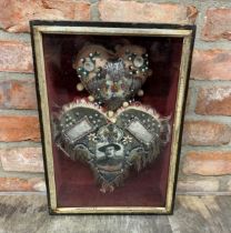 Robert Baden Powell heart shaped pin cushion valentines in original case, likely sent to him