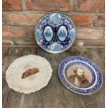 Quantity of three antique collectors plates to include The Gloucster Co-operative, Primitative