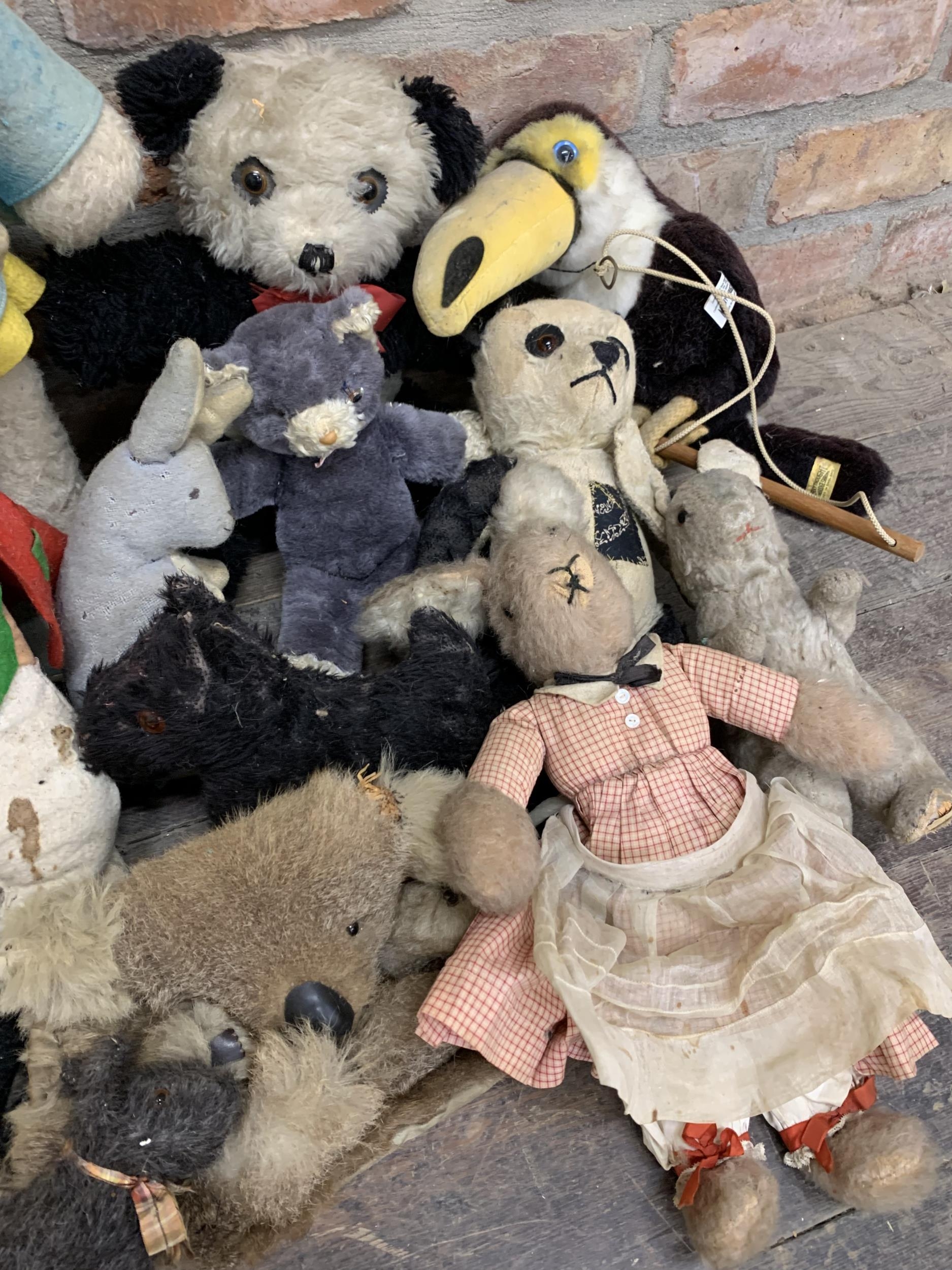 Large assortment of antique and vintage animal teddys to include panda, cat, fox and koala examples, - Image 6 of 7
