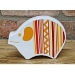 Carlton Ware retro design ceramic piggy bank money box, H 14cm x W 16cm