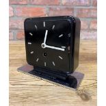 Marianne Brandt for Ruppelwerk Gotha - Bauhaus desk clock, japanned clock on chrome plinth base,