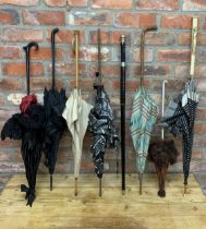 Collection of fifteen vintage parasols