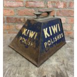 Kiwi Polishes advertising metal shoe shine box with contents, 42cm x 32cm