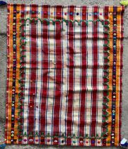 South west Persian Jajim Kilim, with tartan and tassel design, 230 x 160cm