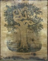 Antique "This Chronological Tree of English History" engraving in frame, 75cm x 60cm