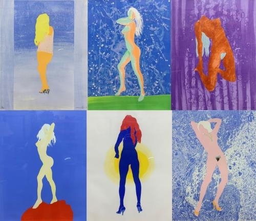 Edward Piper (1938-1990) - 'Nude 1-6', signed, limited edition lithographs, each 71 x 55cm,
