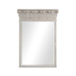 Good quality William Yeoward contemporary large Venetian style white oak mirror, new in box, 142 x