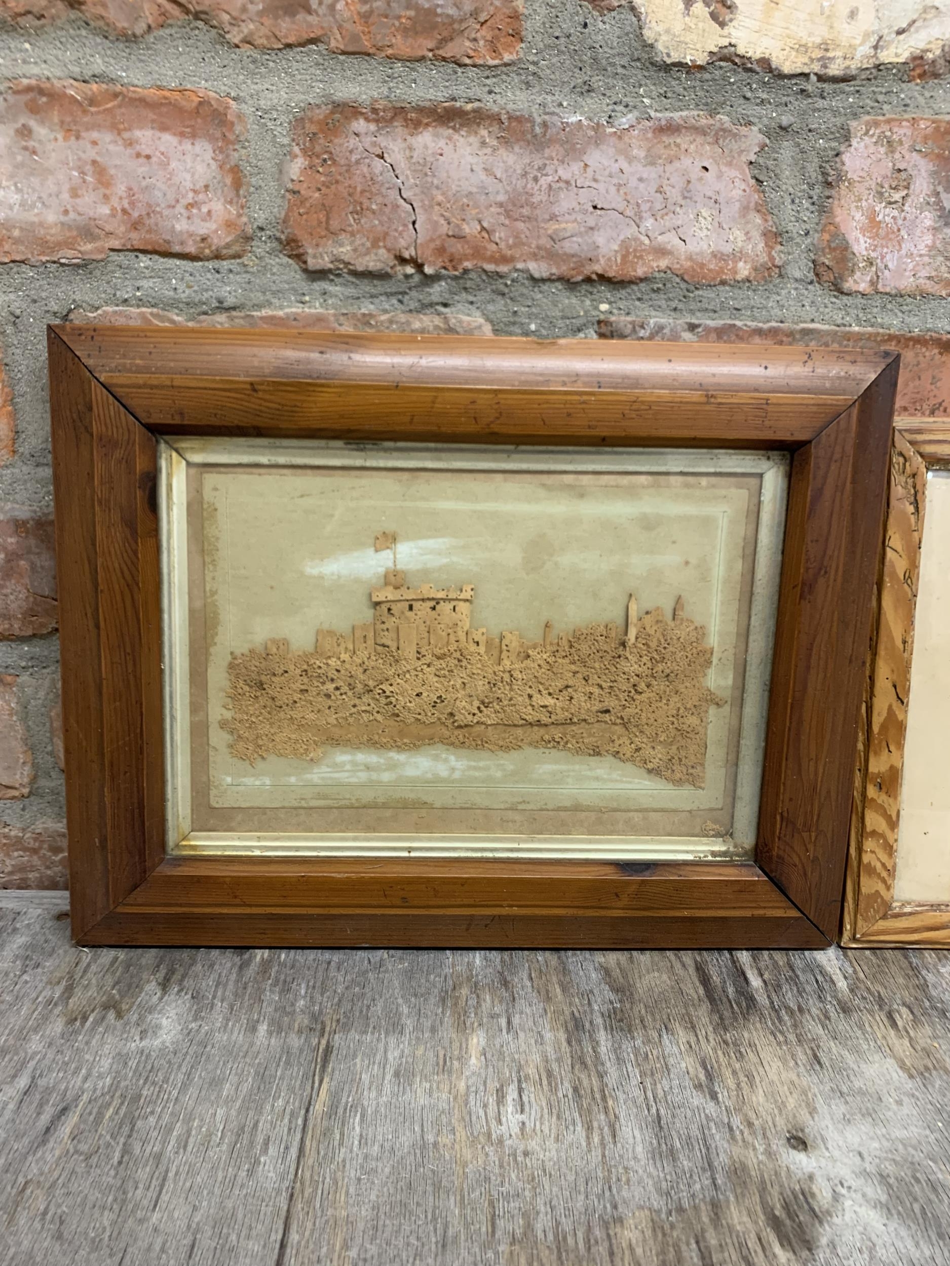 Pair of Victorian cork pictures to include Warwick Castle example, 20cm x 29cm, Framed (2) - Image 2 of 3