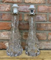 Carl Fagerlund for Orrefors - pair of sculptural glass table lamps, 39cm high (2)