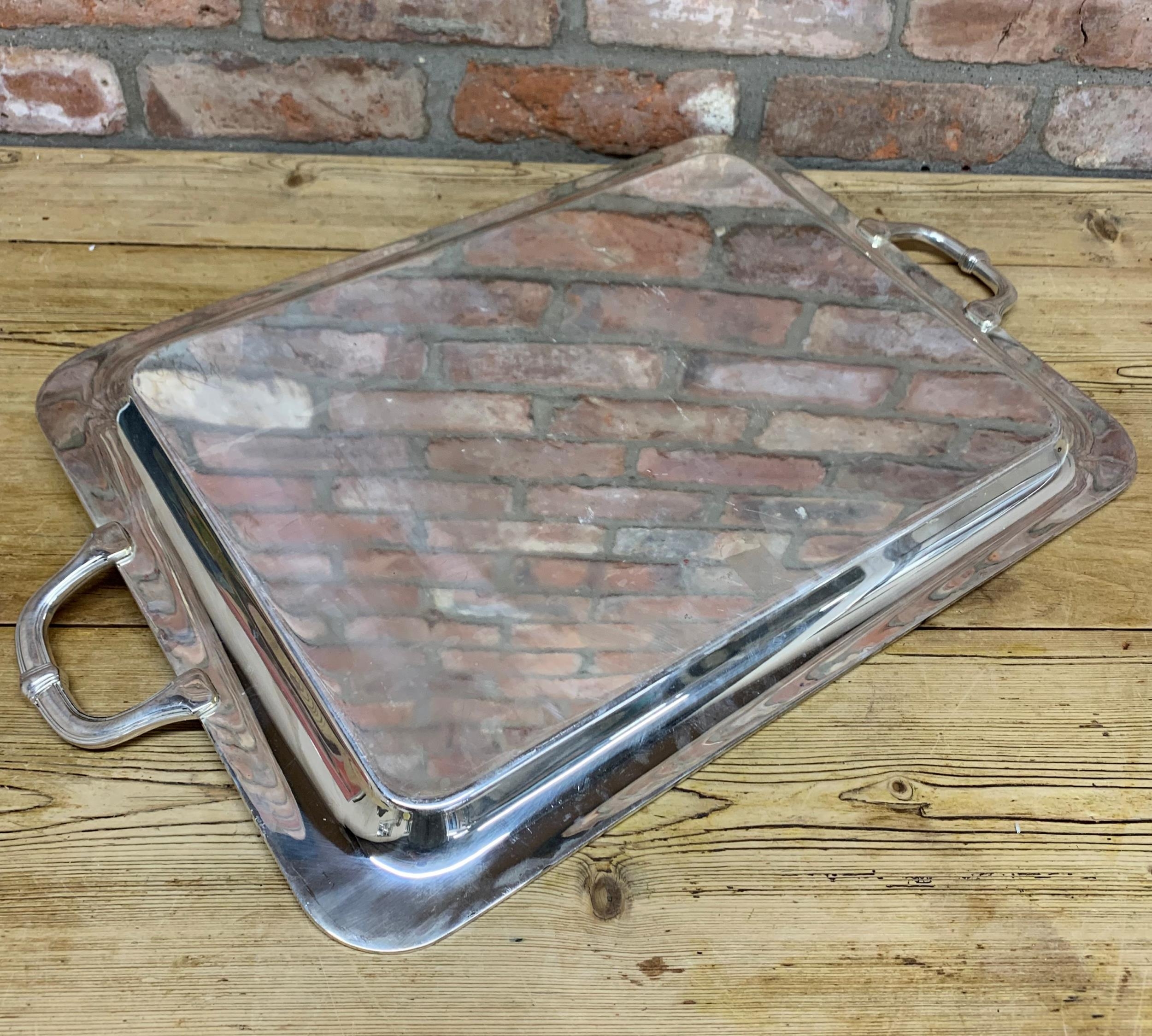 Good silver plated twin handled tray, 68 x 42cm - Image 3 of 3