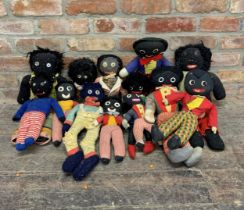 Large collection of vintage Golly teddys to include early knitted examples (13)