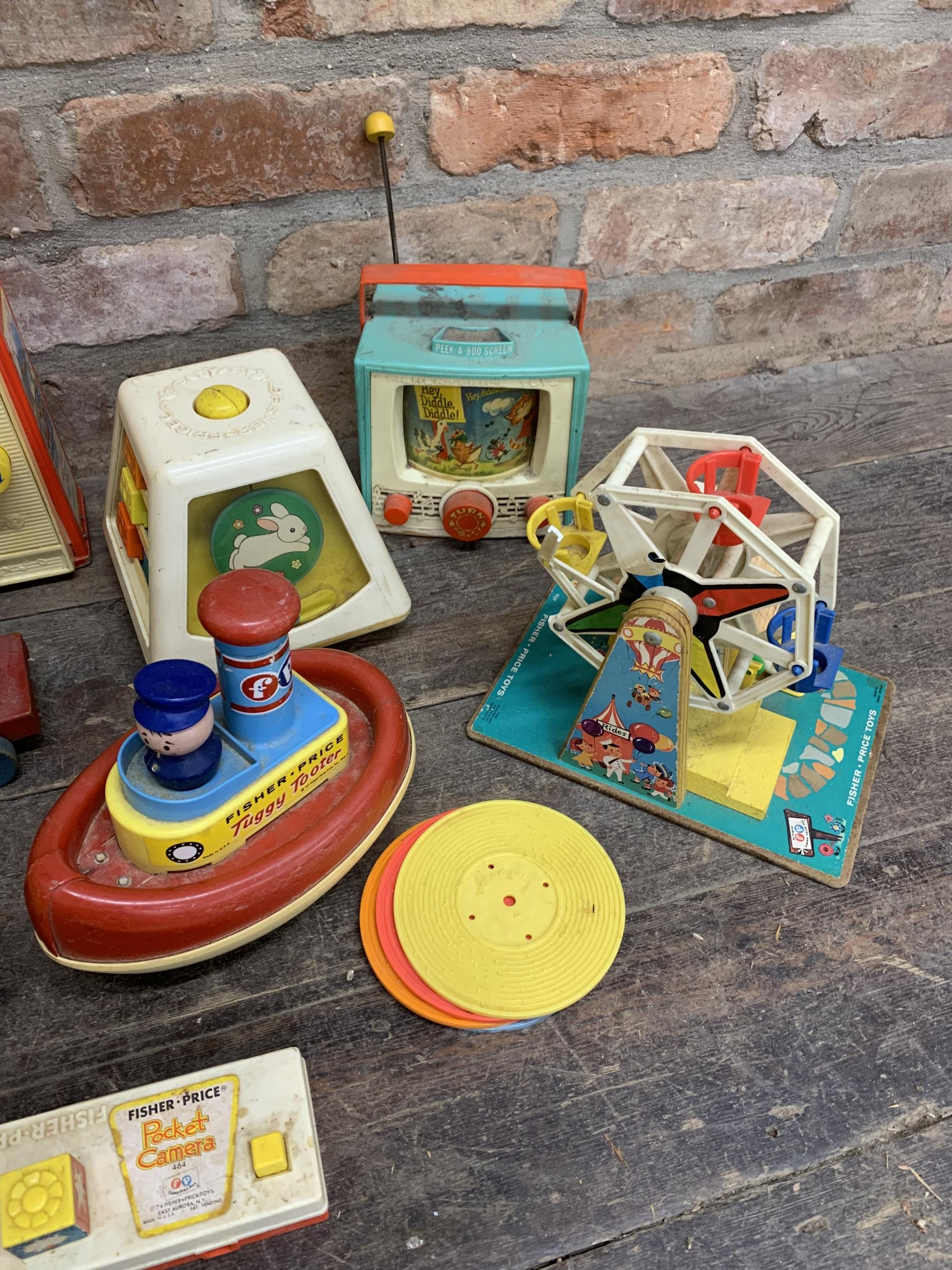 Quantity of vintage Fisher Price children's toys to include pull along musical examples and early - Image 4 of 4