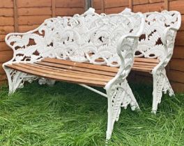 Coalbrookdale - Impressive pair of white painted 19th century cast iron 'Fern and Blackberry'