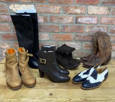 Mixed collection of boots and shoes to include Loro Piana, Ralph Lauren, Carolina Herrera etc, sizes