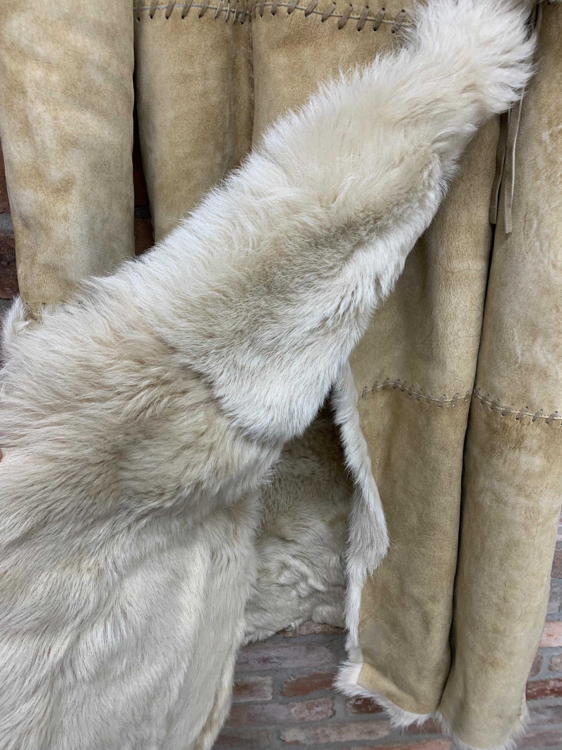 Ralph Lauren - ladies long shearling pale sheepskin coat, size M - Image 3 of 4