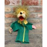 Pelham Puppet ventriloquist lion toy with cloth costume and hand painted face, L 60cm