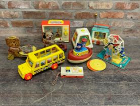 Quantity of vintage Fisher Price children's toys to include pull along musical examples and early