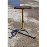 Antique cast iron roller stand, the base stamped 'Wolseley', H 73cm