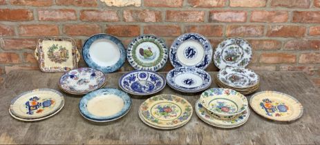 Large collection of 19th century Mason and other ironstone plates and dishes