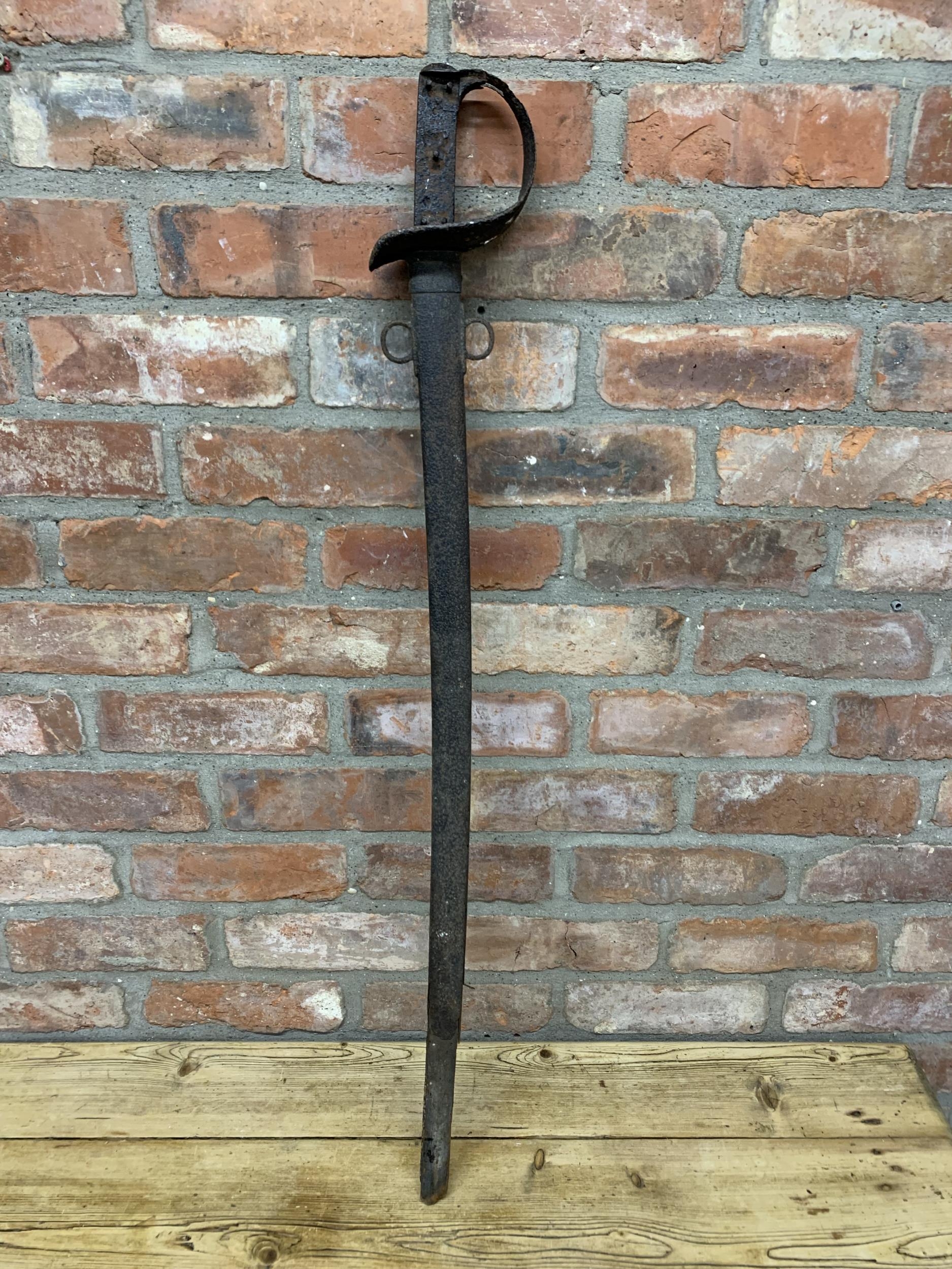 19th century cavalry trooper sabre with original metal scabbard (AF) 86cm blade, overall length - Image 3 of 3