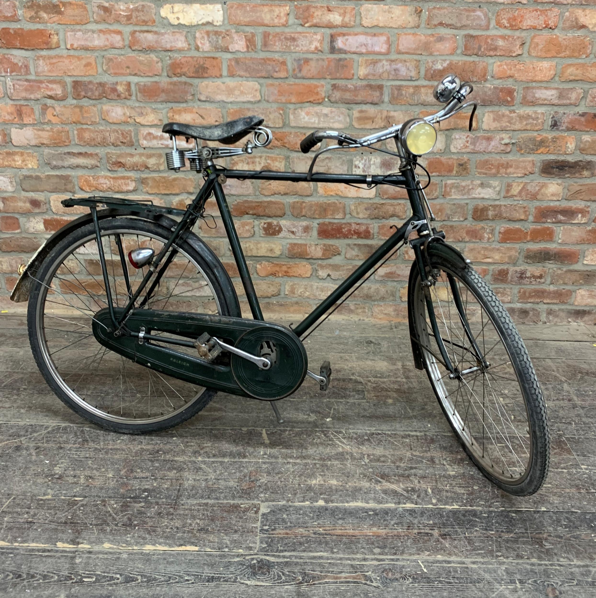 Mid Century Raleigh Superbe bicycle, retaining its original forest green colourway, to include