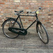 Mid Century Raleigh Superbe bicycle, retaining its original forest green colourway, to include