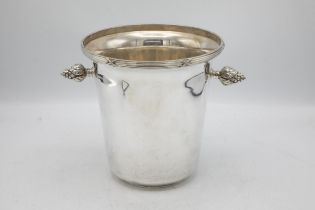 Good Wiskemann of Belgium silver plated twin handled wine cooler, with cast grapevine handles,