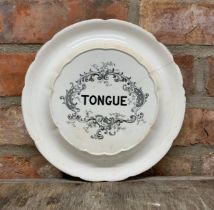 Victorian ironstone raised tongue dish, 27cm