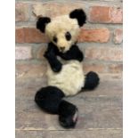 Vintage Alpha Farnell panda plush pyjama bag, label to foot, L 55cm