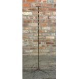 Antique blacksmith forged floor standing chain pricket stick candlestick, H 140cm
