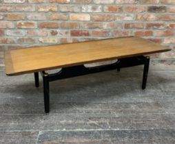 Mid 20th century G plan 'Librenza' teak coffee table, H 40cm x W 137cm x D 49cm