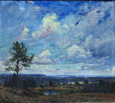 Thomas Todd Blaylock (1876-1929) - 'A Distant View of Poole Harbour', signed, inscribed label verso,