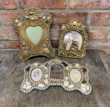 Three Victorian sailors valentine sea shell easel picture frames (3)