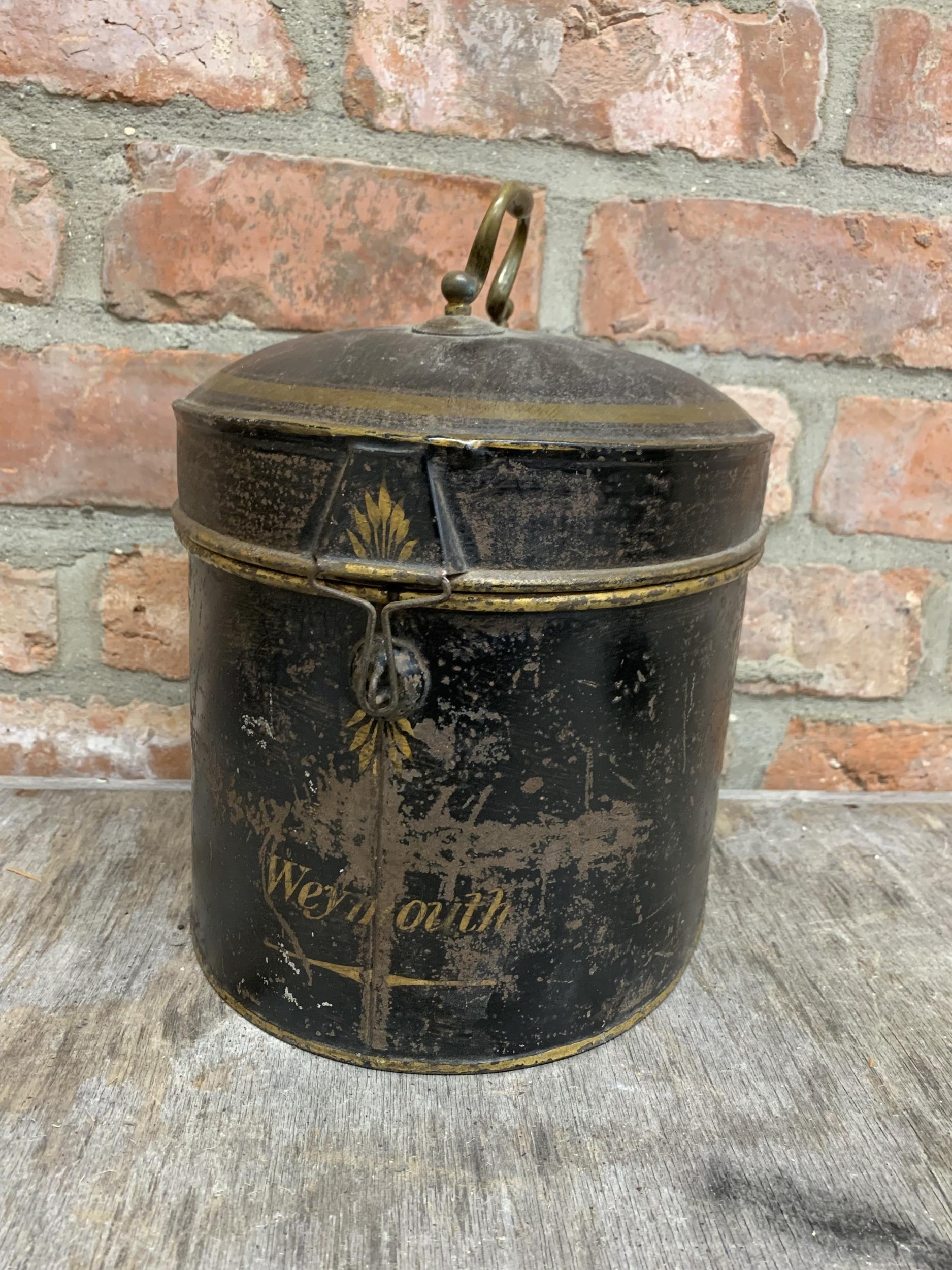 Victorian Ravenscroft horse hair barrister wig in original "Weymouth" tin, the tin includes its - Image 4 of 5