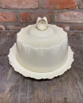 Antique George Jones & Sons Stoke Crescent creamware lidded cheese dish with scallop shell finial