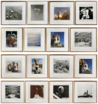 Collection of sixteen original government issue NASA framed photographs - to include Buzz Aldrin,