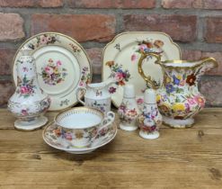 Mixed quantity of floral Dresden Sprays style ceramics to include Royal Crown Derby, Hammersley,