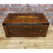 Impressive 19th century Nicole Freres inlaid rosewood and walnut cased orchestra music box, ref