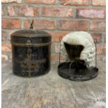 Victorian Ravenscroft horse hair barrister wig in original "Weymouth" tin, the tin includes its