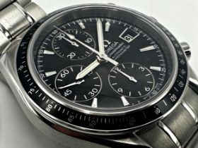 Omega Speedmaster Automatic Chronometer stainless steel gents watch, 40mm case, black dial with