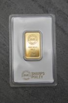 Sharps Pixley Bullion Brokers 20g of 999.9 fine gold bullion or ingot, sealed in original packet