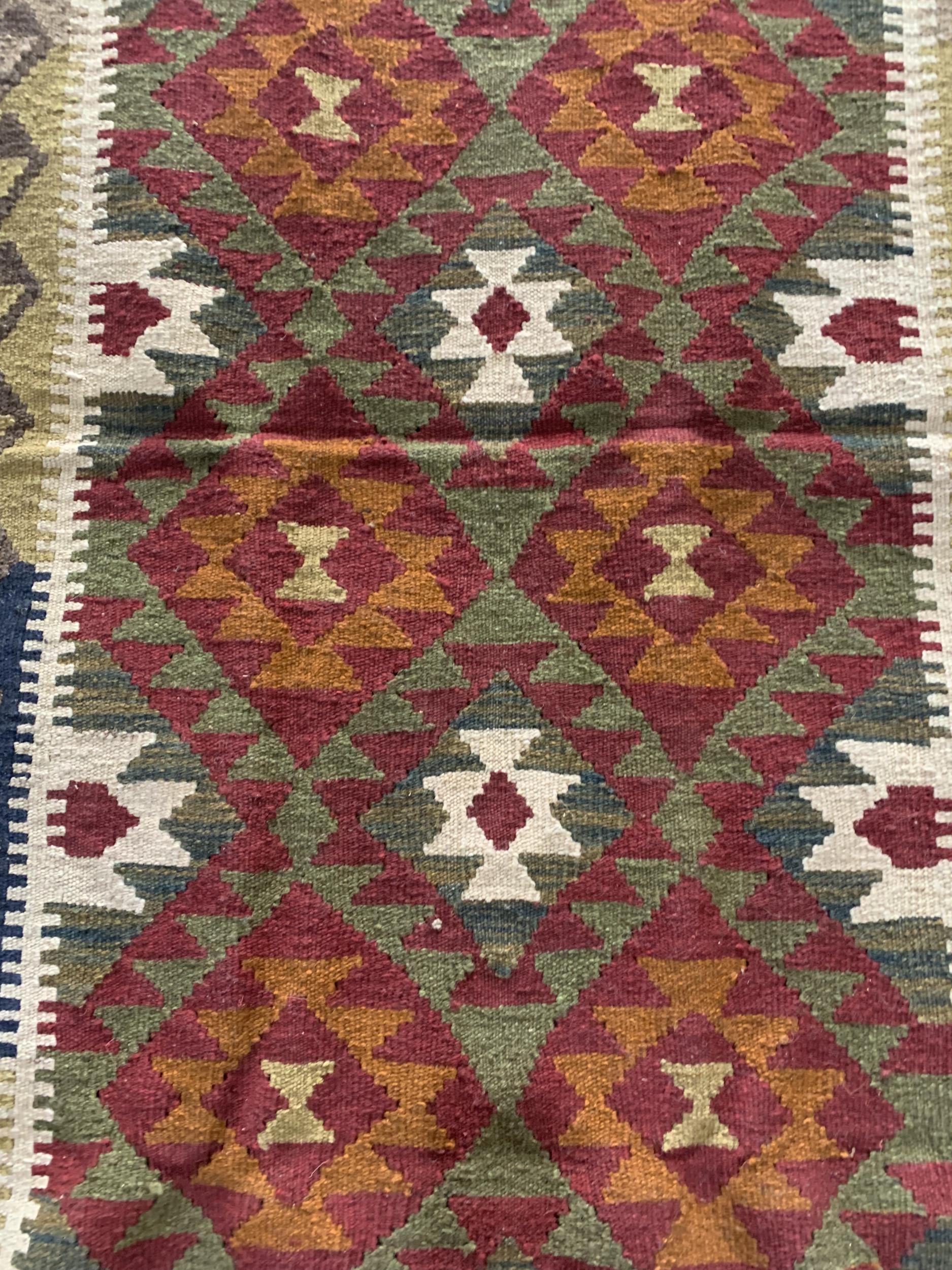 Maimana Kilim runner, 394 x 90cm - Bild 3 aus 4