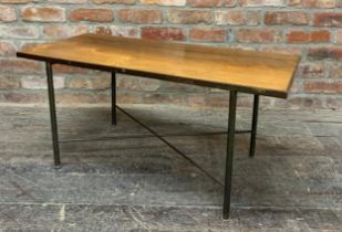 Frode Holm for Illum Bolighus - rosewood and brass framed coffee table, H 43cm x L 92cm